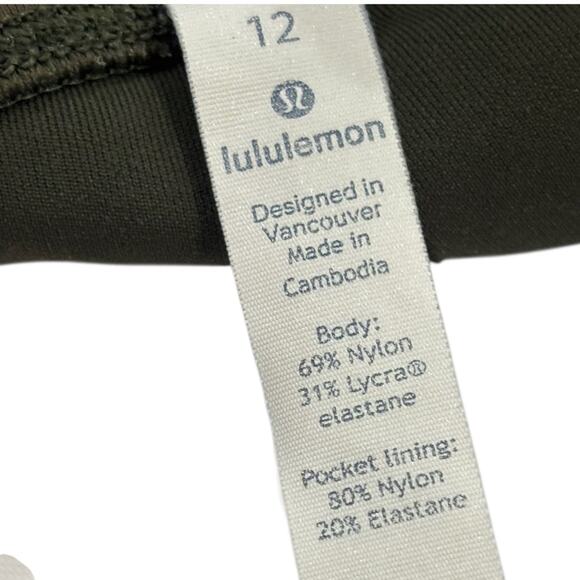 Lululemon Speed Up Tight Full On Luxtreme 28" Dark Olive green size 12 - Picture 6 of 15